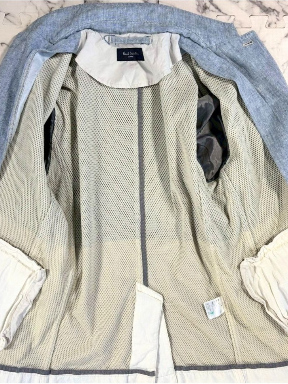 Paul Smith Two-Tone Light Blue & Cream Casual linen Blazer - Picture 4 of 4